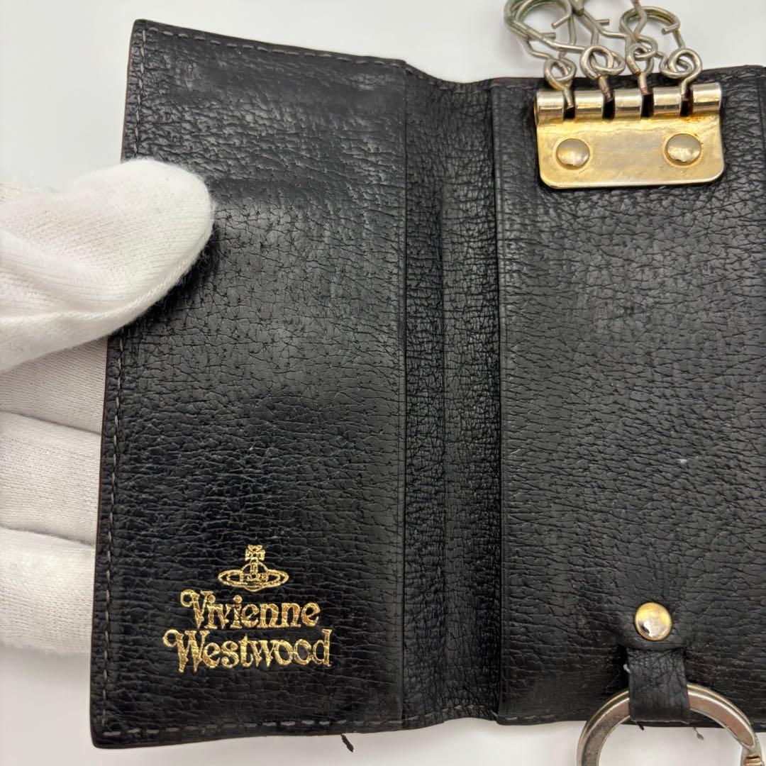 Vivienne Westwood 4連キーケース ブラック レザー オーブ - メルカリ