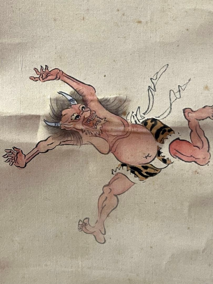 映丘「鐘馗厄除け図」 絹本 魔除け 人物図 美術品 日本画 鍾馗白馬