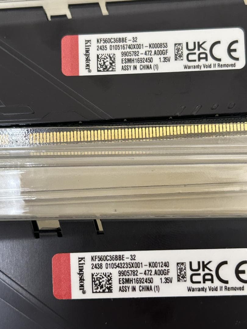 動作確認DDR5 6000Mhz CL36 32GB×2 Fury Beast