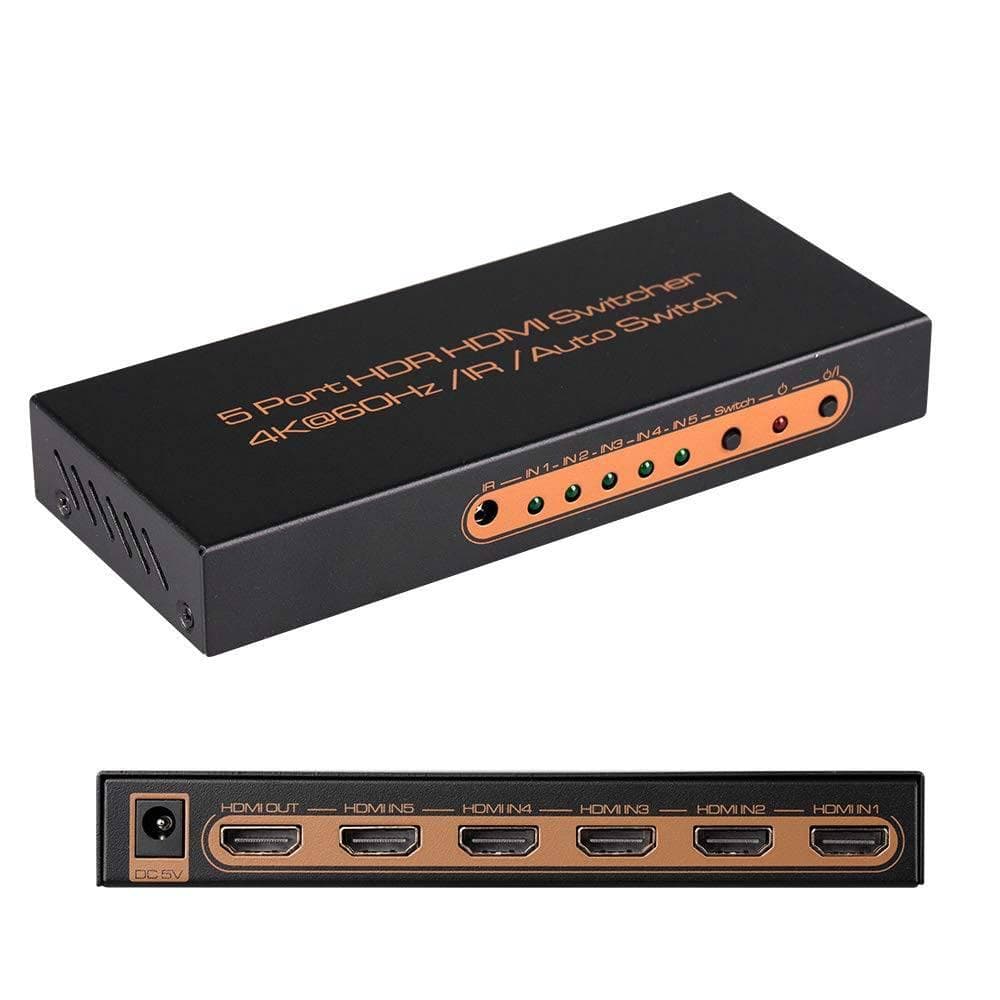 HDMI切替器 5入力1出力 リモコン付き