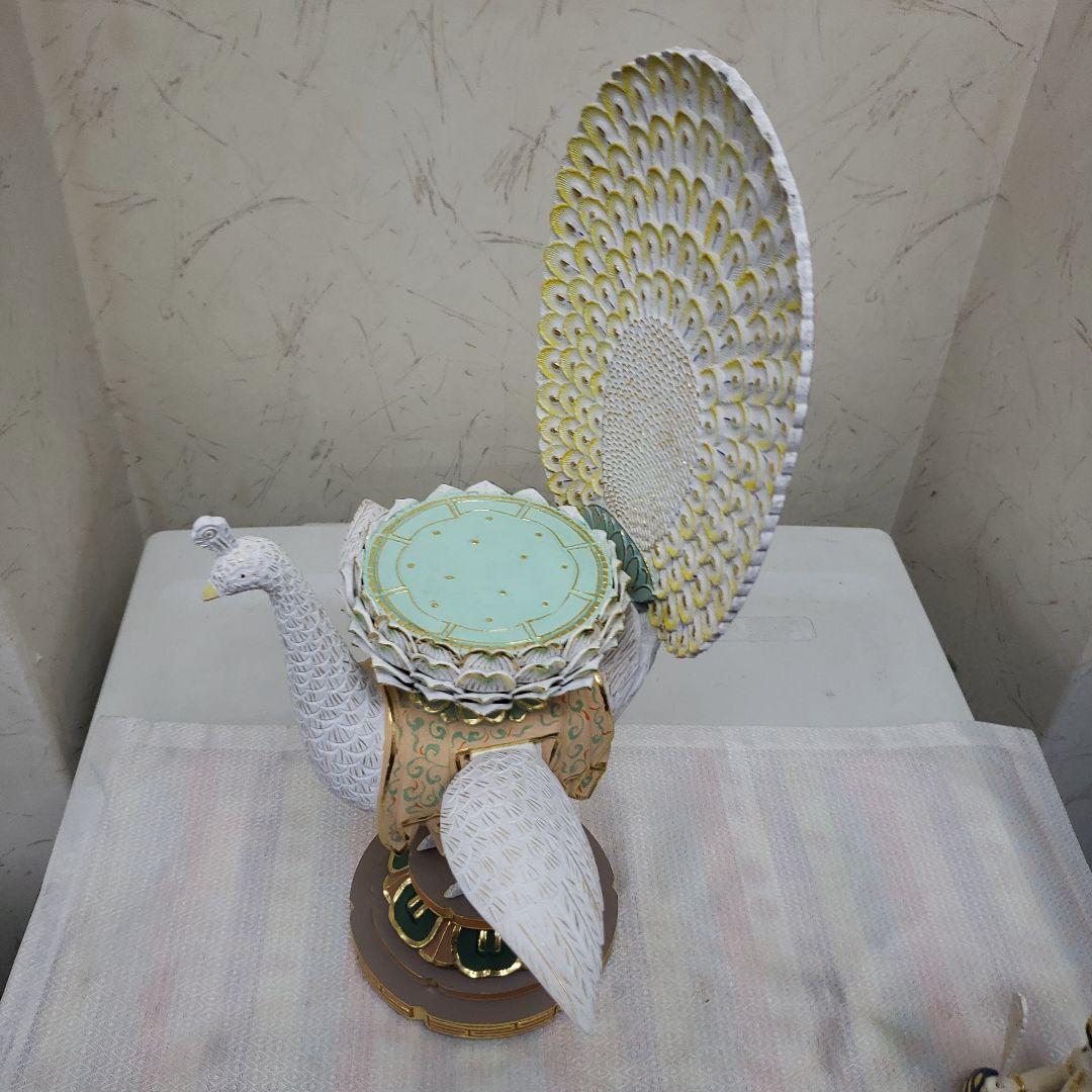 Bフライデー 最強魔除け仏像☆柘植 孔雀明王像3寸 極彩色 錐金眼入