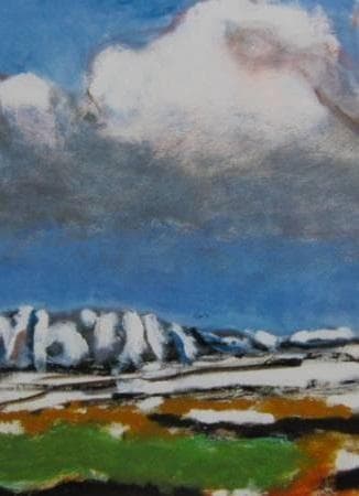 曾宮一念、【毛無連峯】、希少な大判額装用画集より、美品、日本人画家