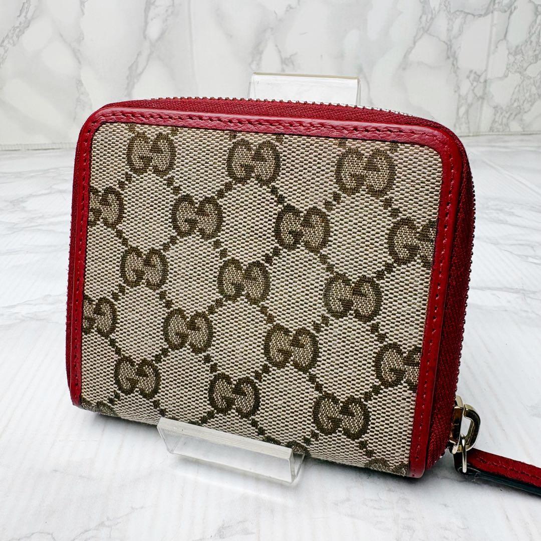 09 美品 GUCCI 二つ折り財布 コンパクトウォレット GG柄 ik6 - メルカリ
