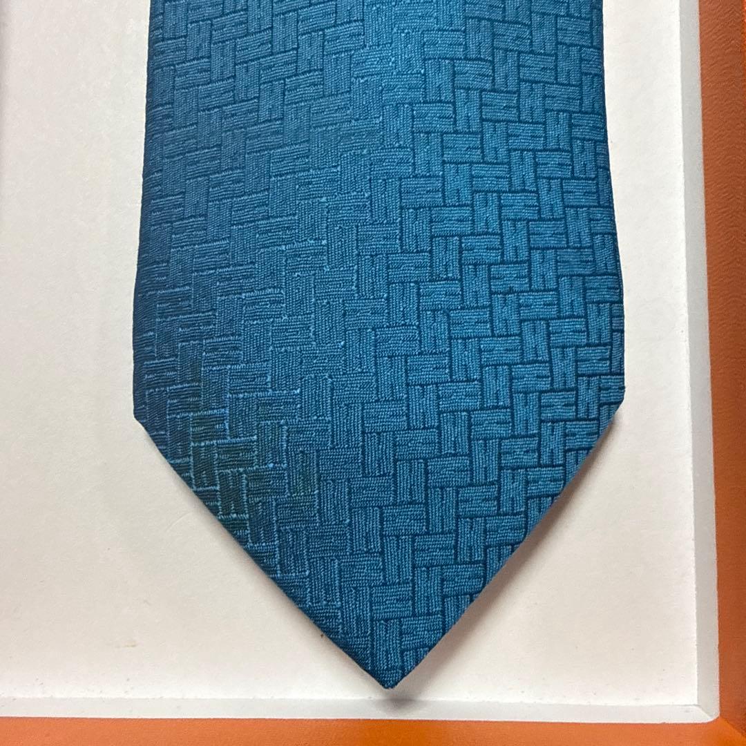 エルメス ネクタイ 青緑 H柄H織ファソネ - メルカリ