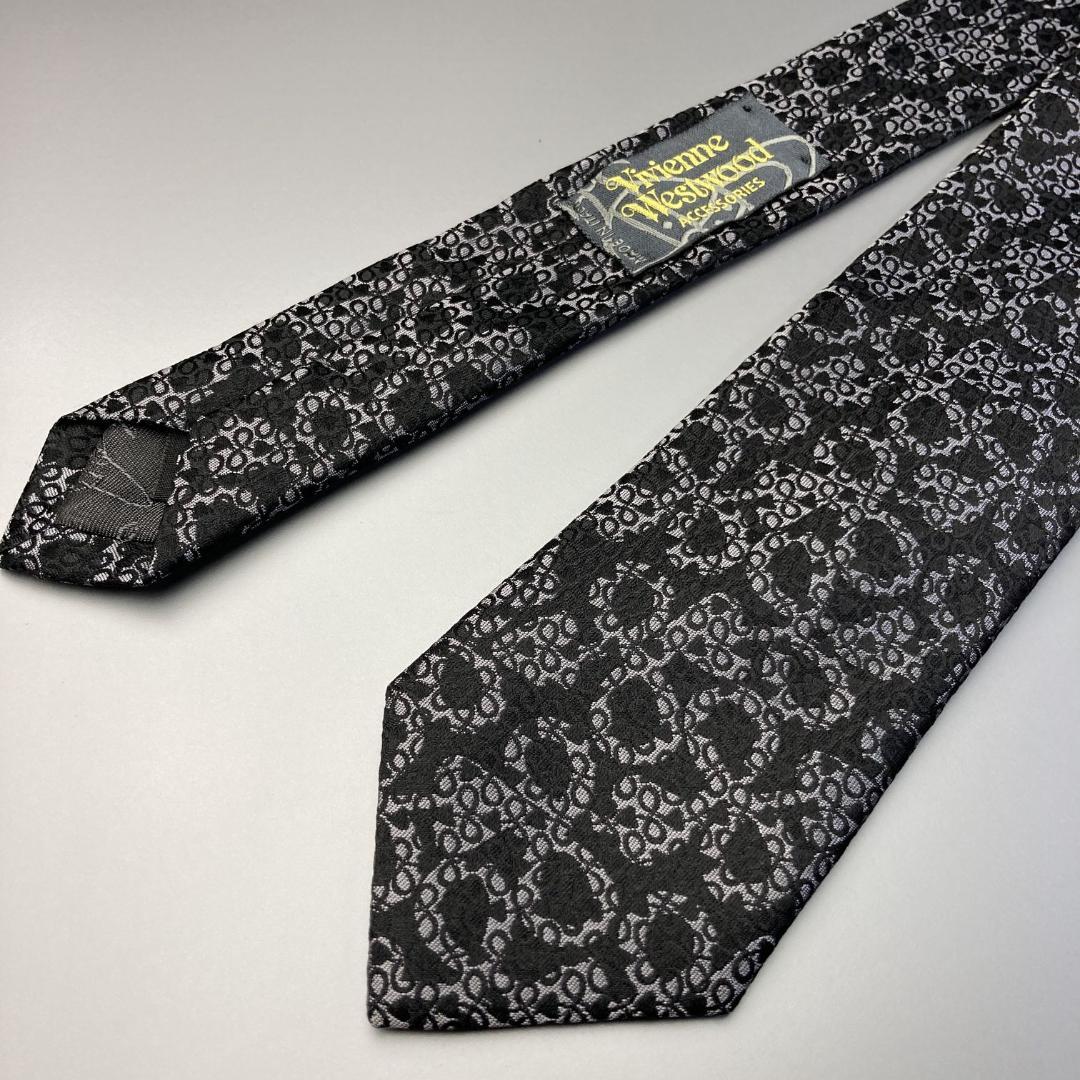希少】ヴィヴィアンウエストウッド スクイグル柄 総柄スリムネクタイ