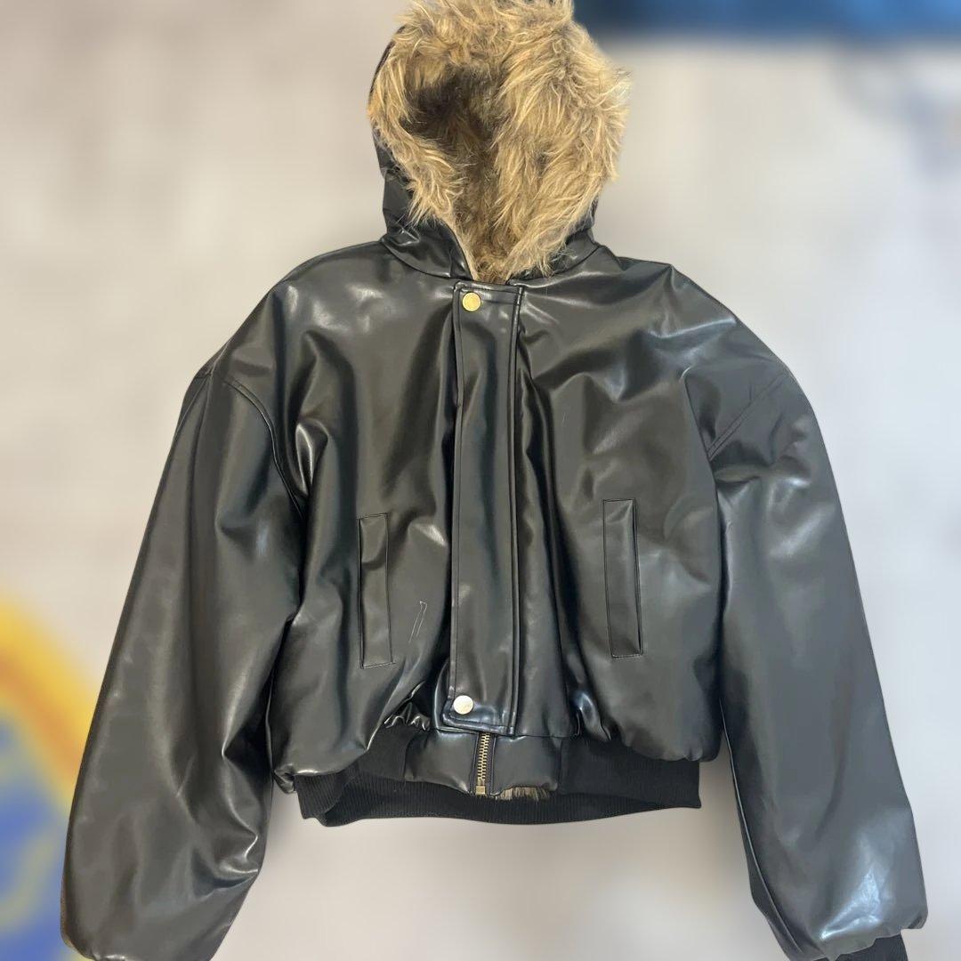 レザー ファージャケット リバーシブル y2k ヴィンテージ 革ジャン