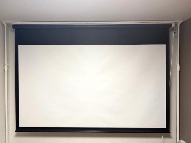 ★送料無料「電動スクリーン80インチ16：9 ホワイトマット」※輸送箱有・開封品 80インチ 電動 サウンド スクリーン OS オーエス EP-080HM-MRK1/MRW1