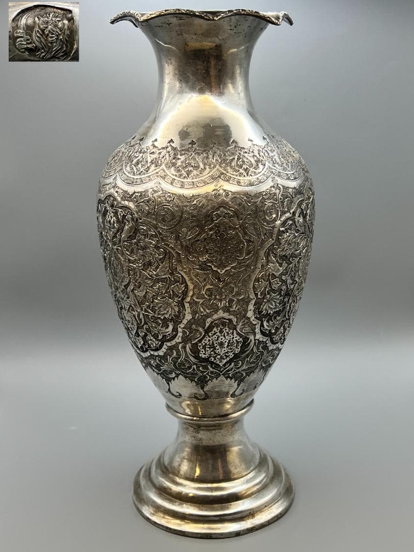 ととろ　銀製　ライオンマーク　三越　銀花瓶　花入れ　手彫　重量約820g GINZA “ACCENT” GIFT@銀座三越」にトンカチストアが出店します！