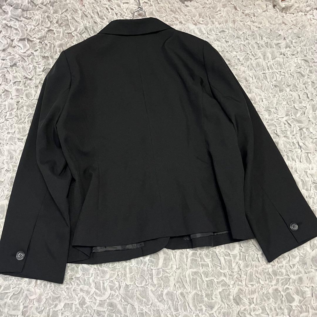 極美品【サンファン】希少 23号 7L 黒 ストレッチ ビジネス パンツ スーツ