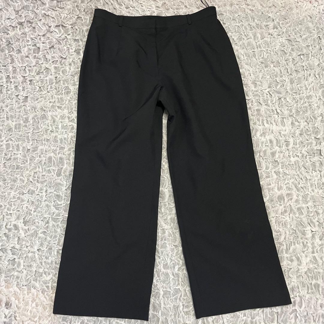 極美品【サンファン】希少 23号 7L 黒 ストレッチ ビジネス パンツ スーツ