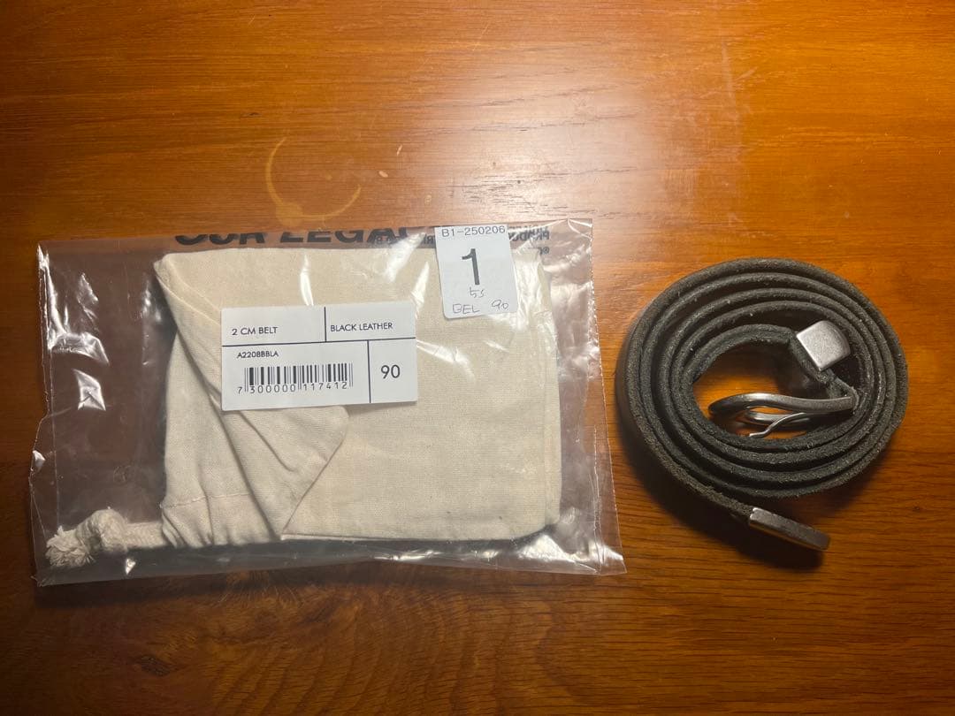 OUR LEGACYアワーレガシー 2CM BELT ベルト 90 ブラック OUR LEGACY | BELT 2CM / BLACK LEATHER 2CMレザーベルト – STOCK