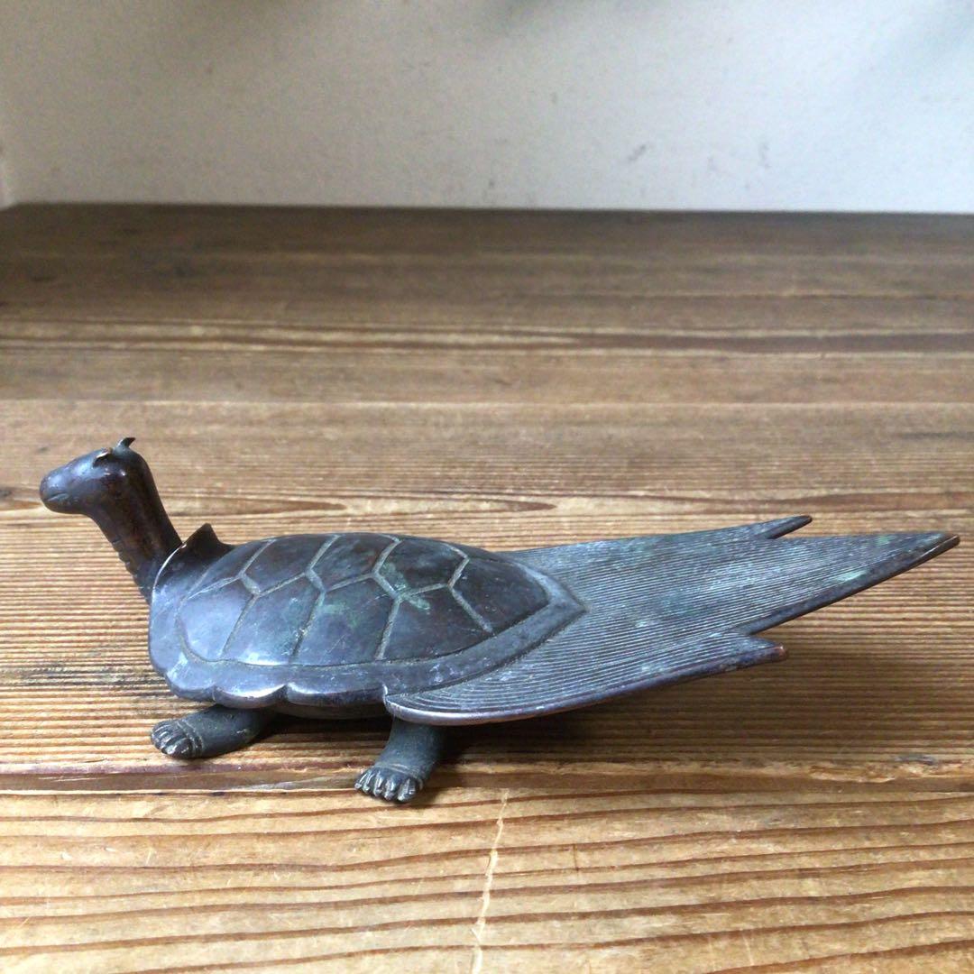 No4088 古銅 蓑亀 置物 重量177.97g ブロンズ 縁起物 送料無料 - メルカリ
