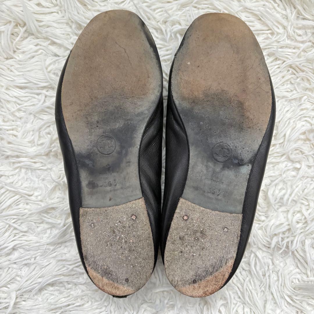 CHANEL シャネル　黒　ブラック　レザー　ココマーク　22.5cm 35.5