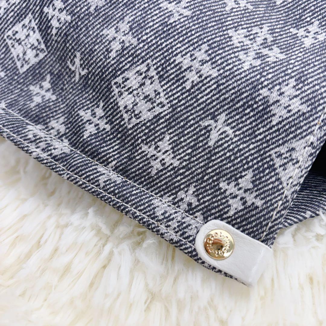 新品タグ有 極美品◇russet 折りたためるデニムプリント リュック