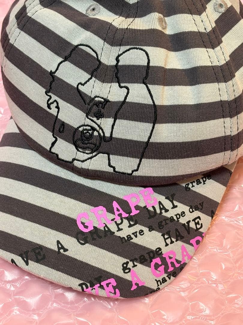 GRAPE ストライプ柄キャップ フリーサイズ 帽子 www.cosaga.com