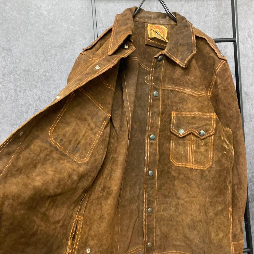 メキシコ製《US古着》ヴィンテージ スエード/レザー ジャケット メンズL-XL