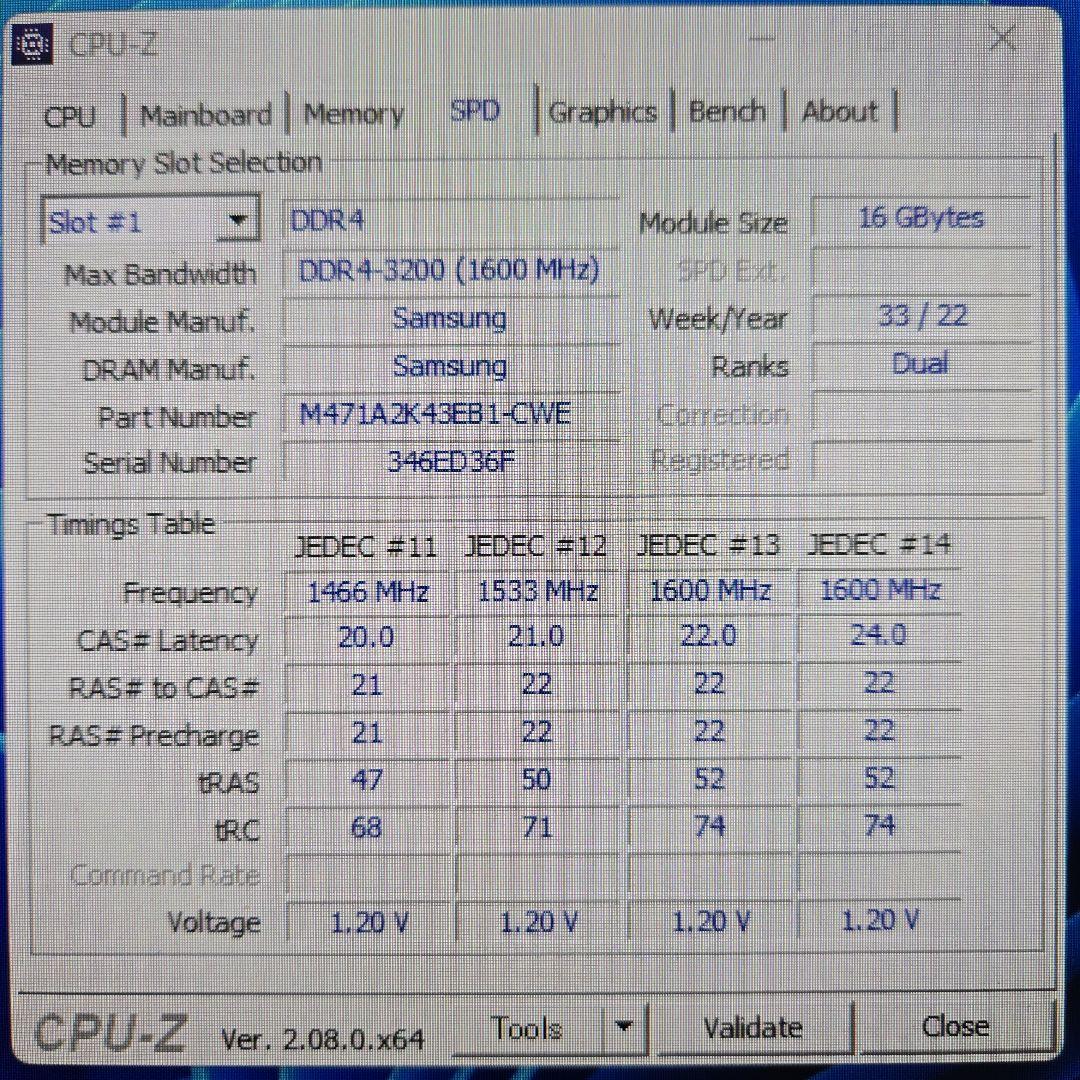 DDR4 3200 16GB×2枚 32GB ノート用メモリ