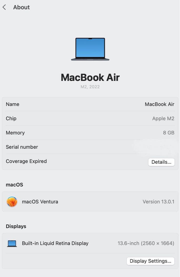 Macbook Air M2 13.6 inch 512GB US キーボード