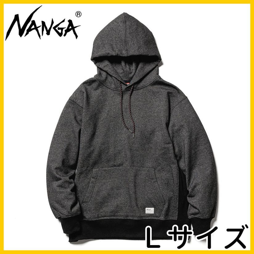 新品 ナンガ NANGA パーカー フーディー スウェット ブラック Lサイズ