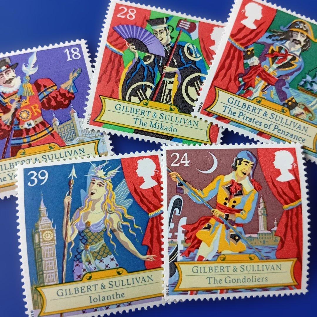 9619 外国切手 イギリス 1992年 作曲家サリバン生誕 オペレッタ 5V