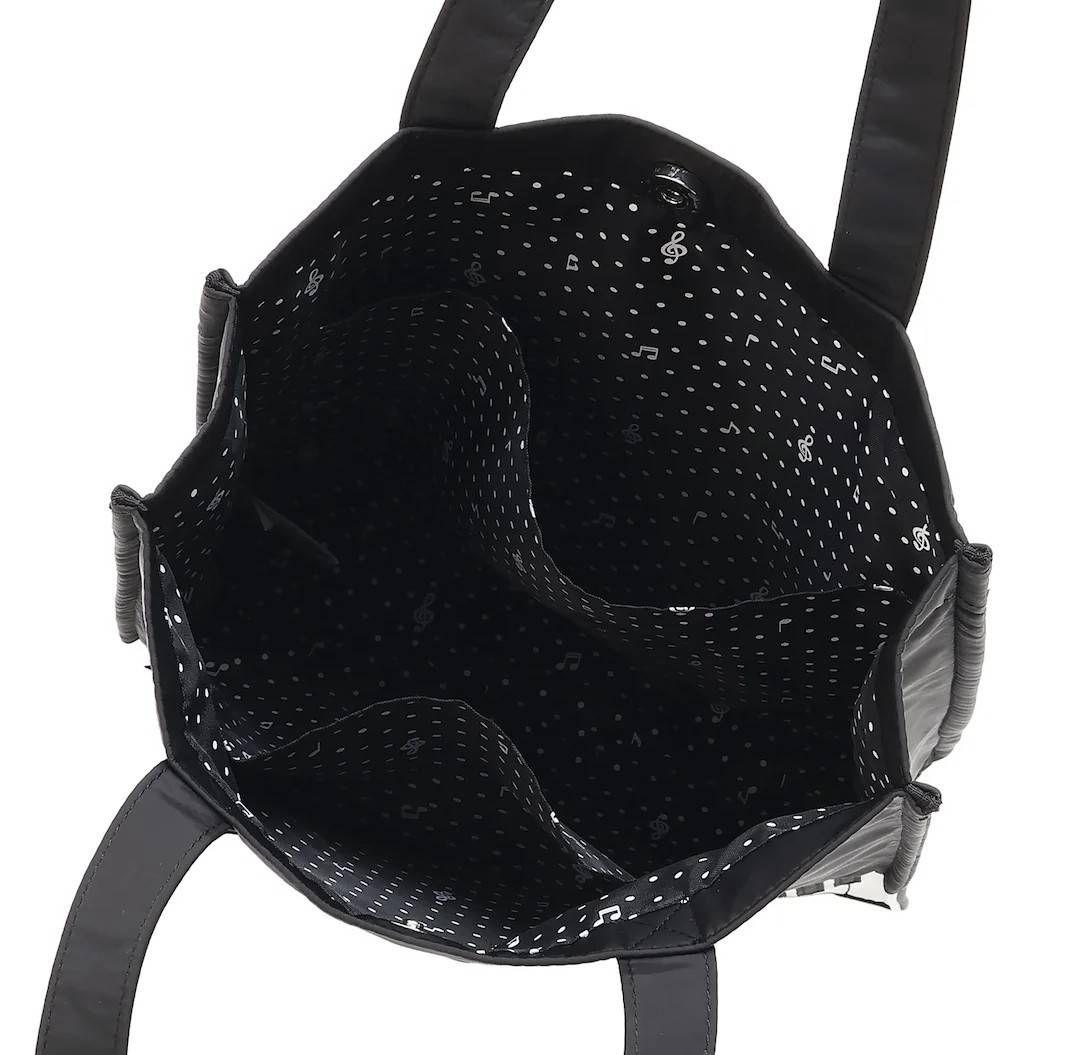 新品未使用 メゾピアノ ピアノ鍵盤 縦長トートバッグ 黒 大人OK トート