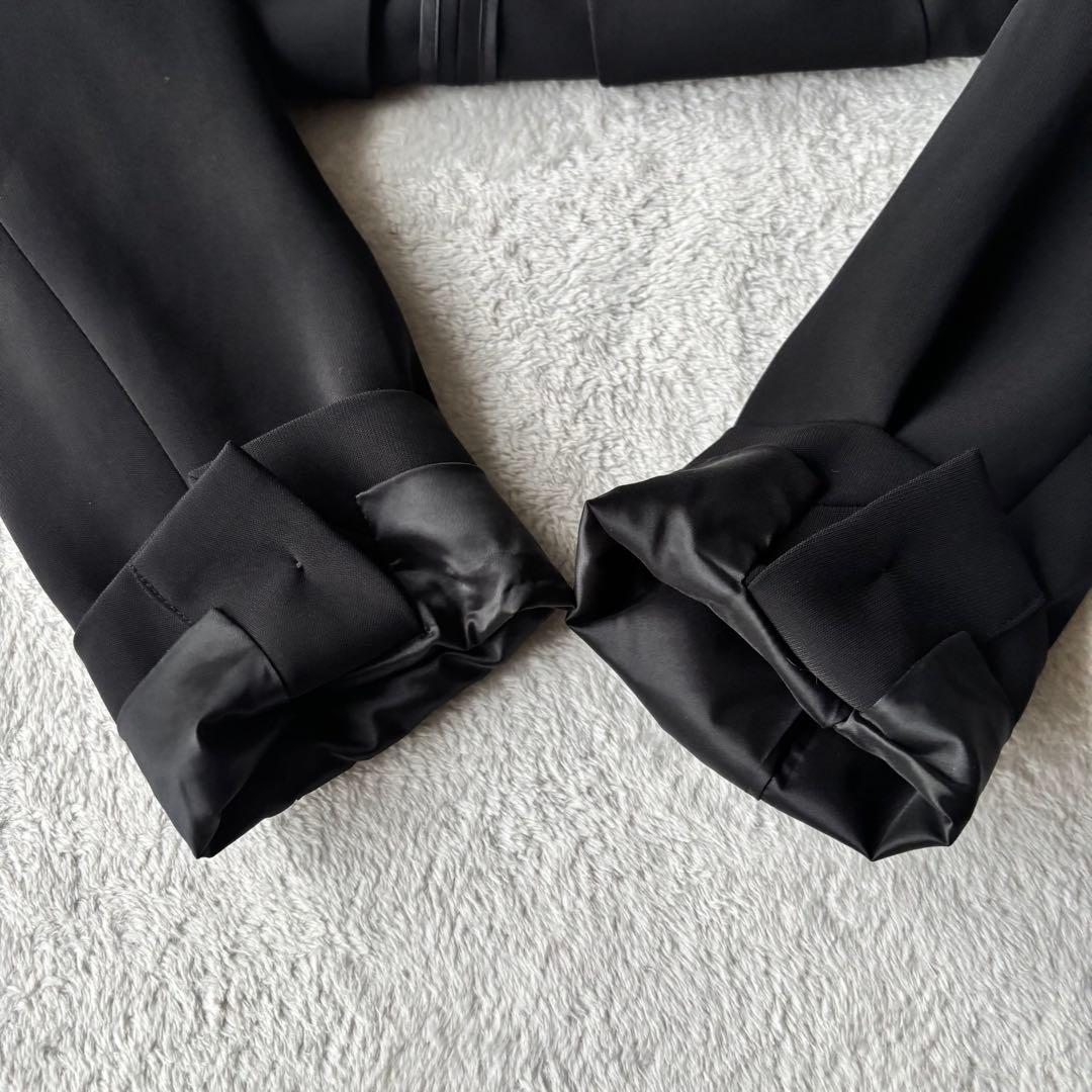 美品 PLST プラステ ノーカラー パンツスーツ ブラック M セットアップ