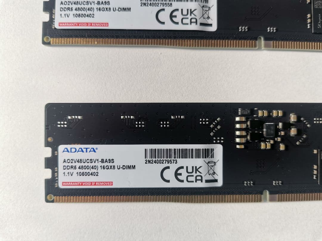 ADATA DDR5 4800 16GB 2枚 計32GB デスクトップ用メモリ
