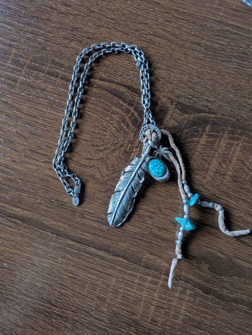 シルバー 羽根モチーフ ネックレス aoime_t028--