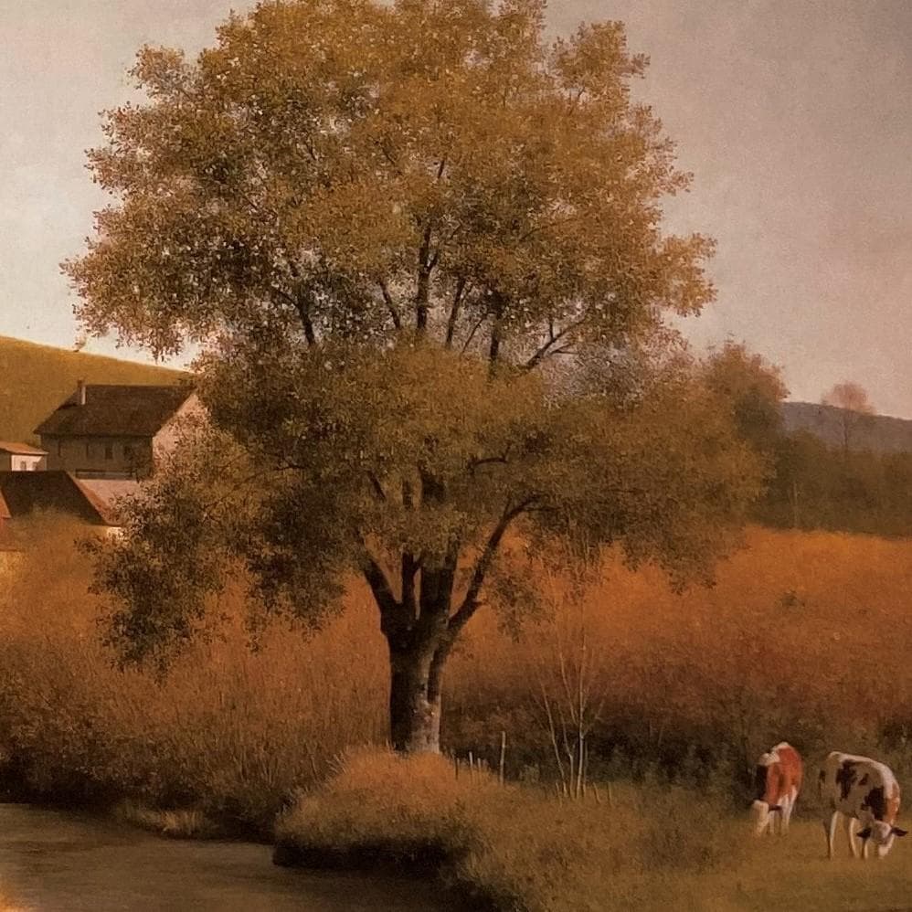 森本草介、【田園】、希少な額装用画集より、新品額装付、状態良好