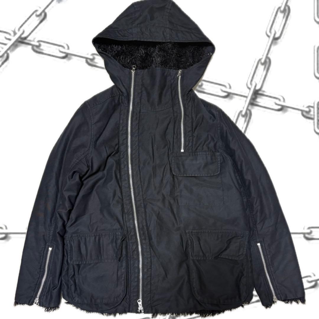2000s ZUCCA diagonal zipup foodie jacket - メルカリ