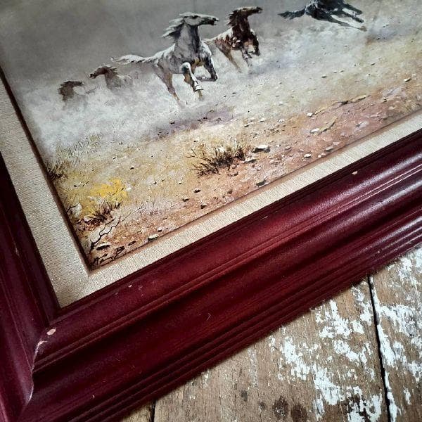 世界の名画 オーガスト・アルボー 広野の群馬 複製画 額装 アート 印刷