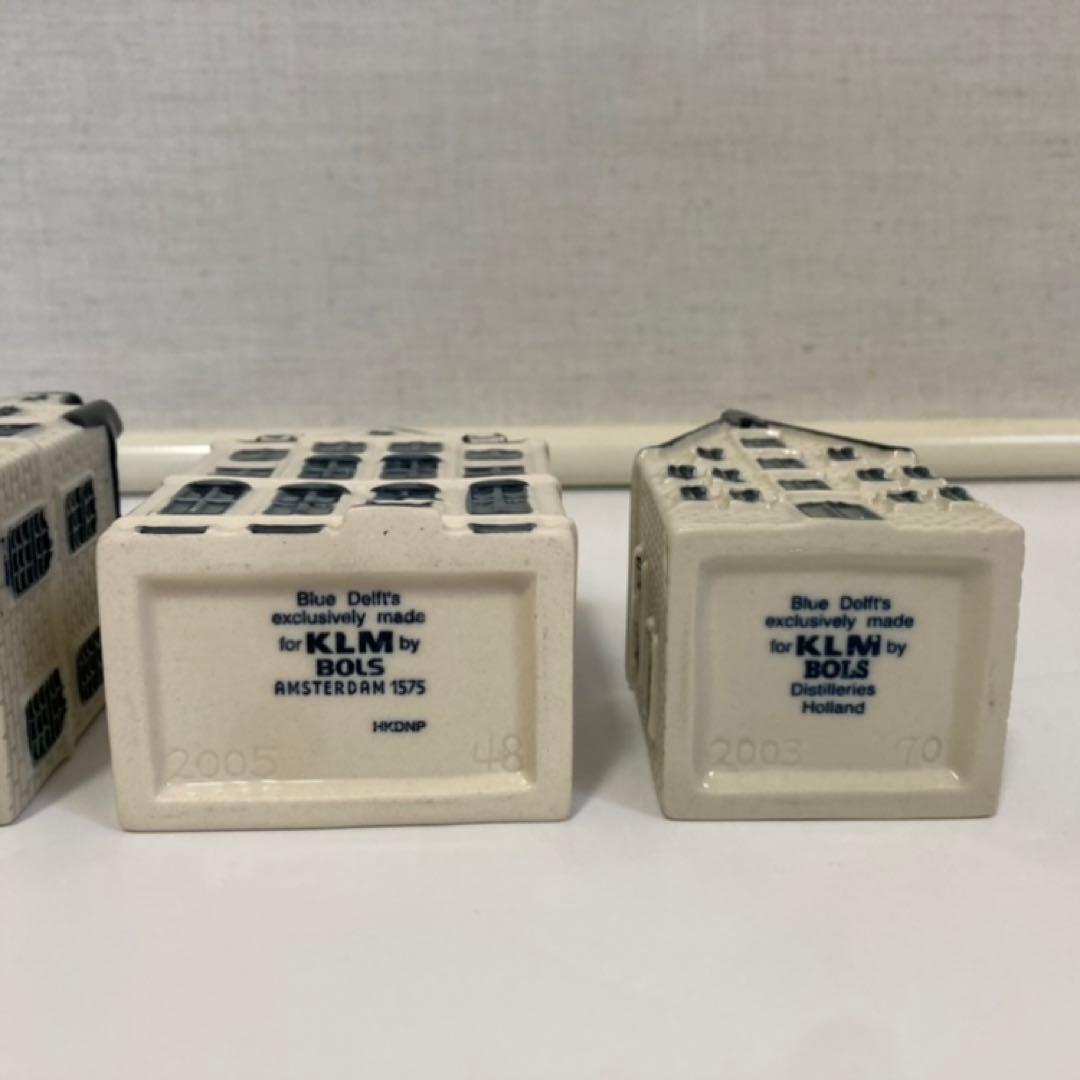 KLM オランダ航空 デルフトブルー ミニチュアハウス 家 陶器 4点 美品