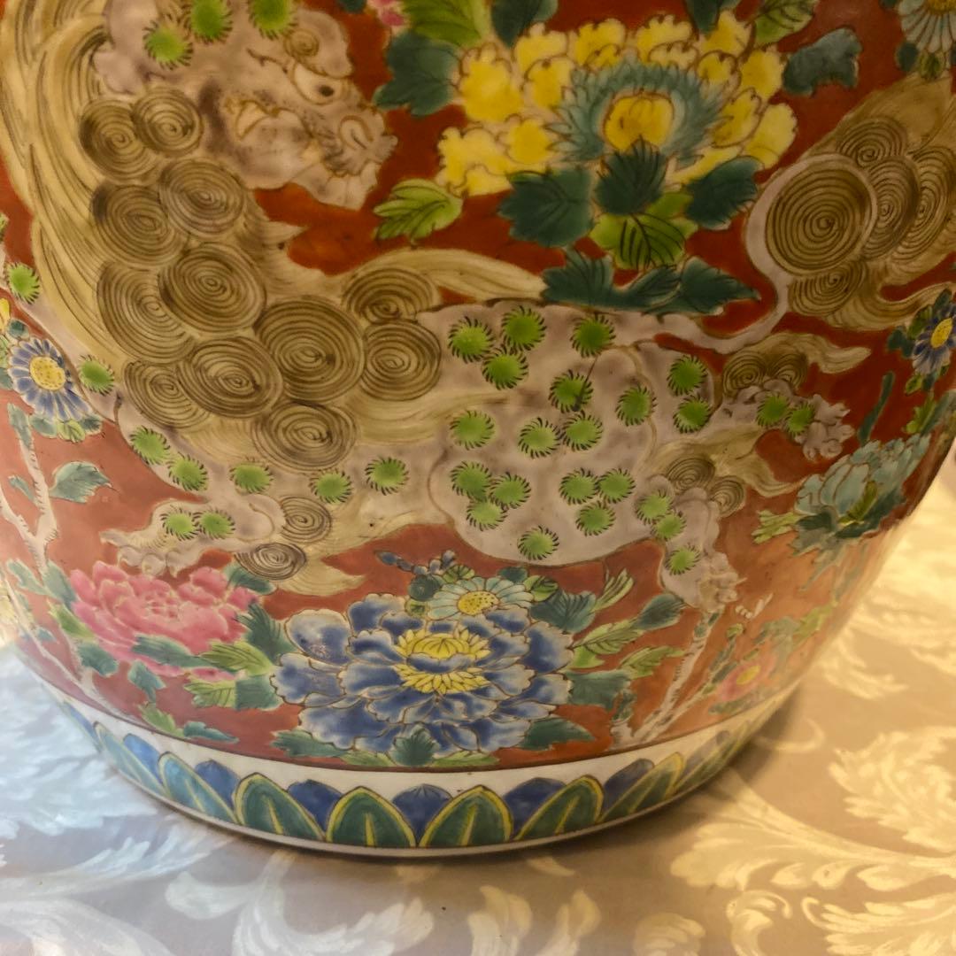 色絵唐獅子牡丹火鉢31cm37cmの通販はau PAY マーケット - 輸入雑貨の