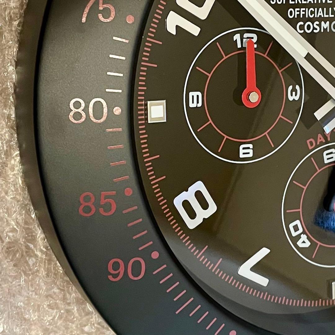 海外販促品 ROLEX掛け時計 デイトナ ブラック レア！赤針xベゼル赤