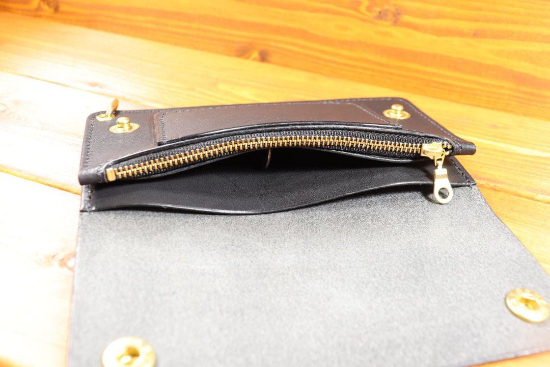 ロング トラッカーウォレット 栃木レザー 真鍮 - メルカリ