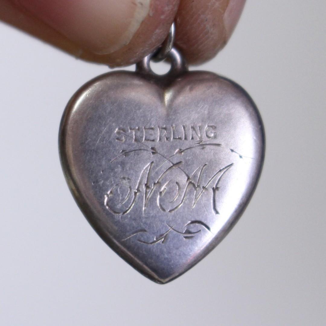 30s スウィートハートジュエリー スクロール NAVY 古着 波 アールデコ