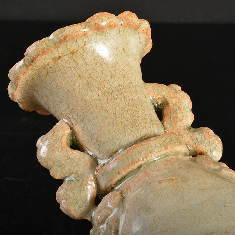 中国 耀州窯 青磁 双耳瓶 C R6659 - メルカリ