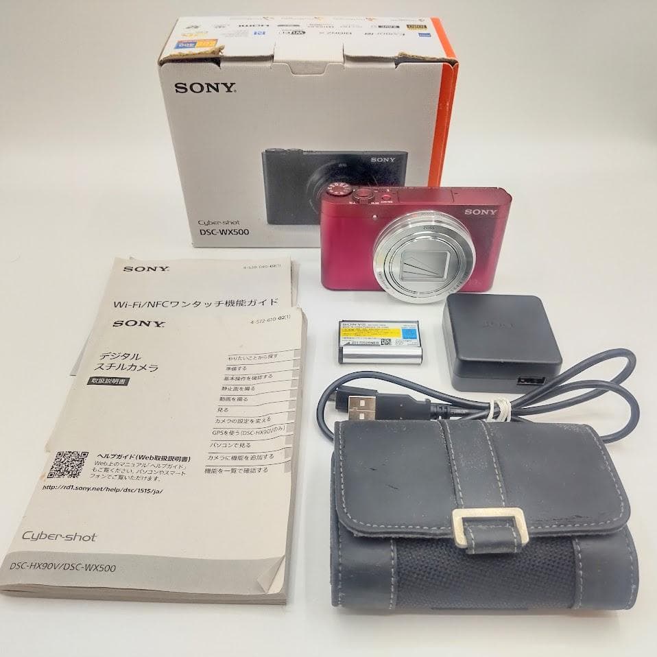 ★箱付 美品★ SONY ソニー DSC-WX500 デジカメ レッド 自撮り