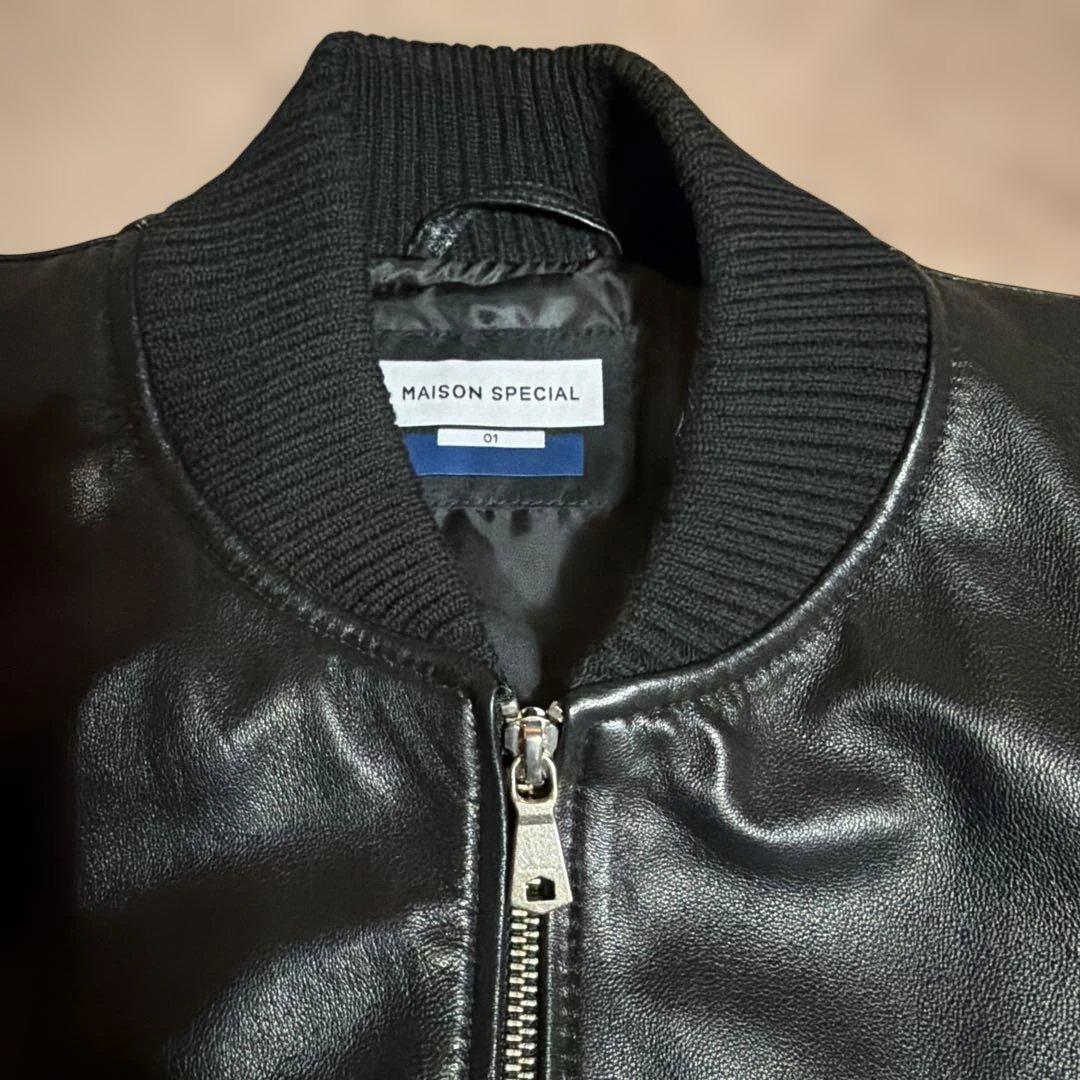 シープレザーMA-1【MAISON SPECIAL】黒 Mサイズ ほぼ新品 - メルカリ