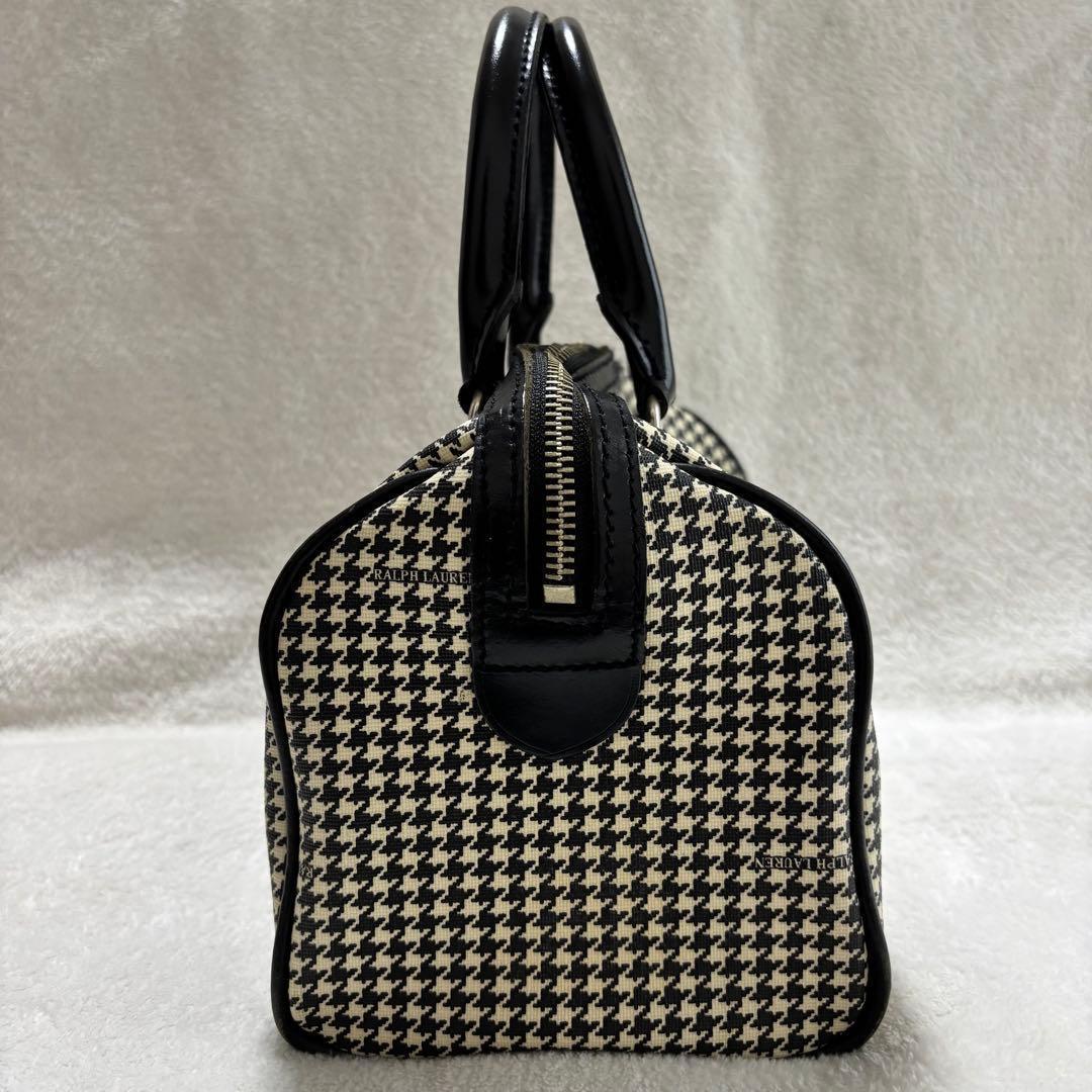ラルフローレン 千鳥格子柄 ミニボストンバッグ ヴィンテージ PVC