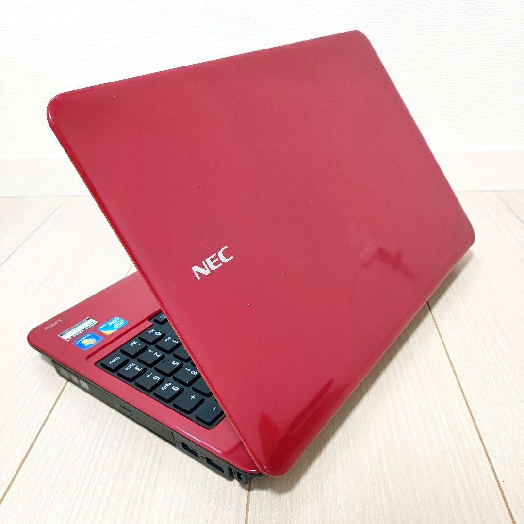 【良品】NEC オフィス ノートパソコン 赤 PC-LS550DS3ER