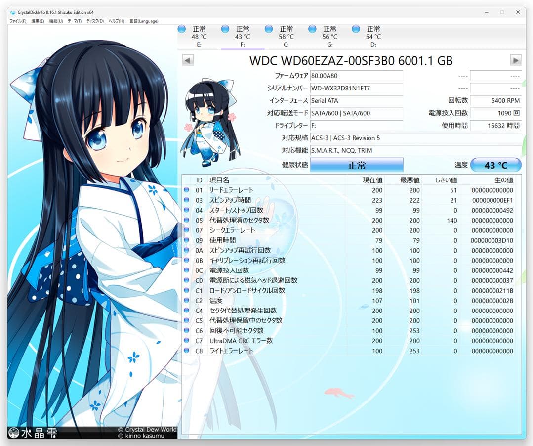 WD Blue 6TB 2個セット (WD60EZAZ-RT)