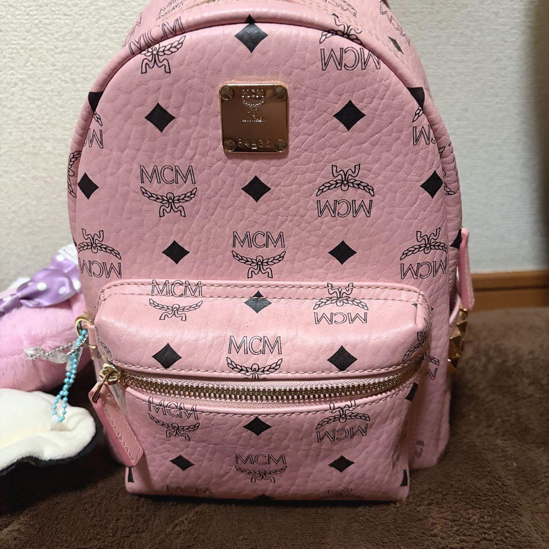 mcm ソフトピンク スモールサイズ S リュック 正規品 - メルカリ