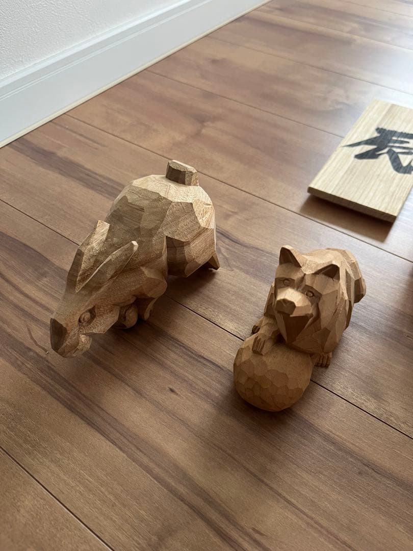 希少！ 森清 木彫り 十二支 置物 骨董 レトロ 木製 - メルカリ