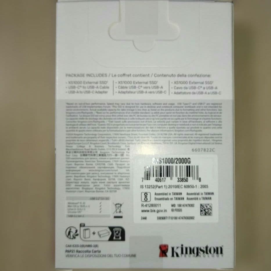 【新品】高速 外付け SSD 2TB USB3.2 Gen2 Kingston