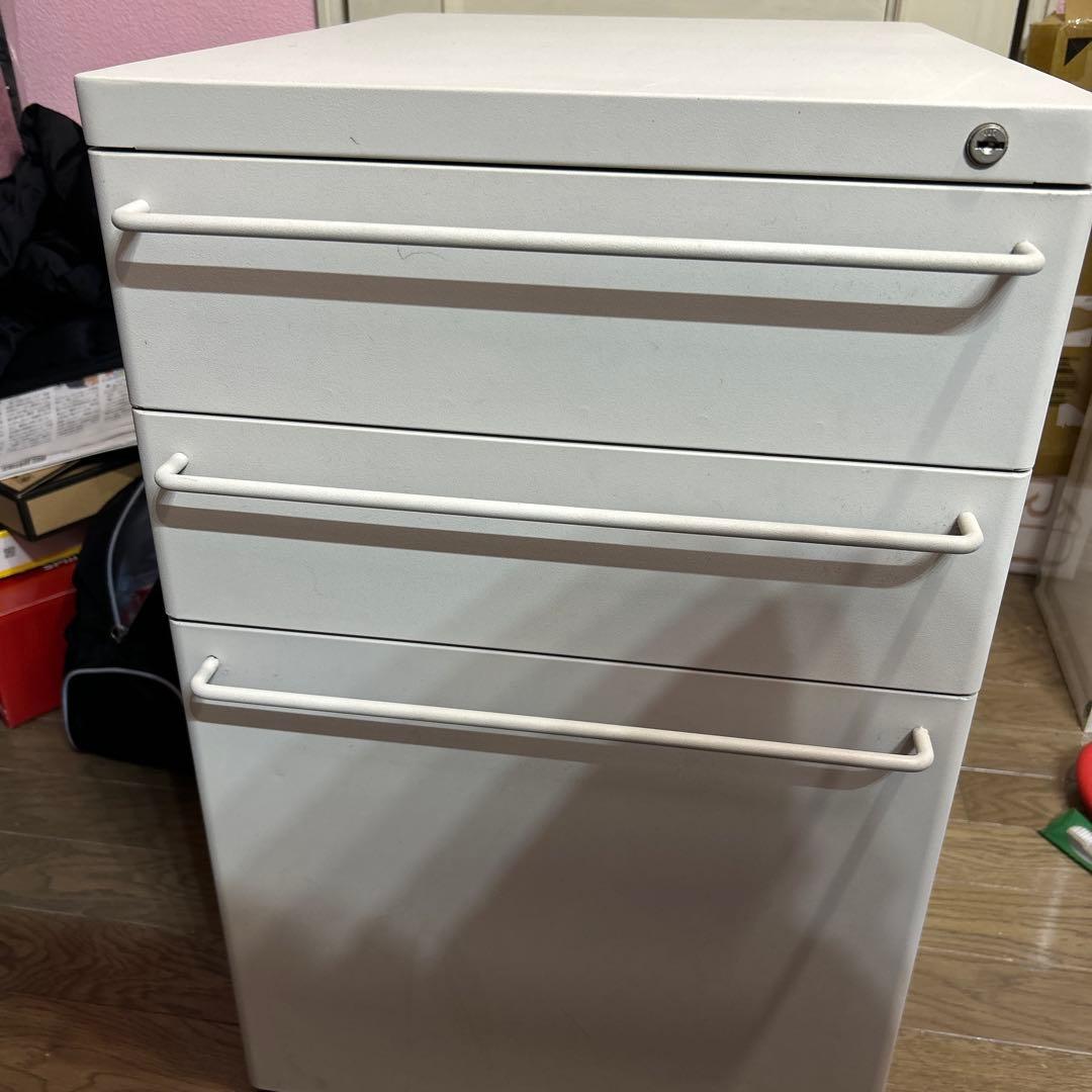 【最終値下】　無印良品 スチールキャビネット ライトグレー デスクワゴン 袖机 スチールキャビネット／ライトグレー | 無印良品