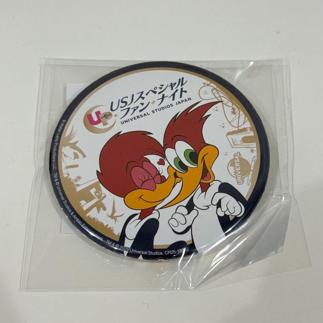 USJ 缶バッチ スペシャルファンナイト ウッディ ウッドペッカー - メルカリ