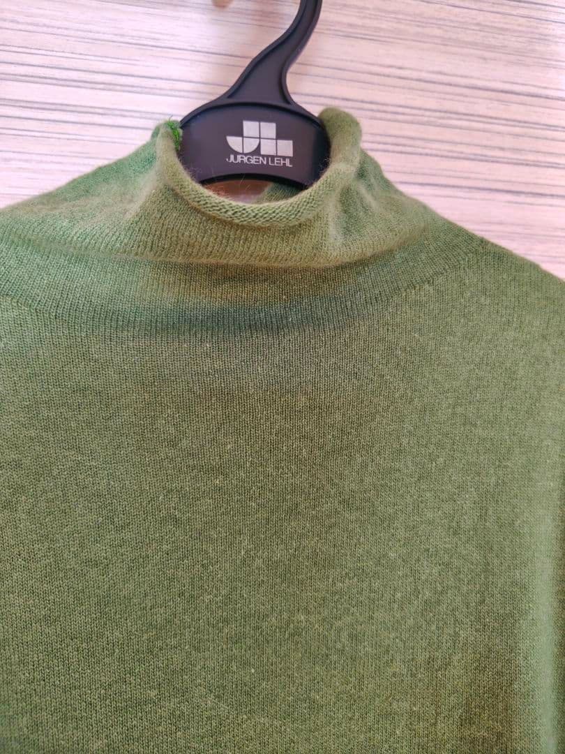 ヨーガンレール グリーン プルオーバーニット ゆったり アンゴラ混