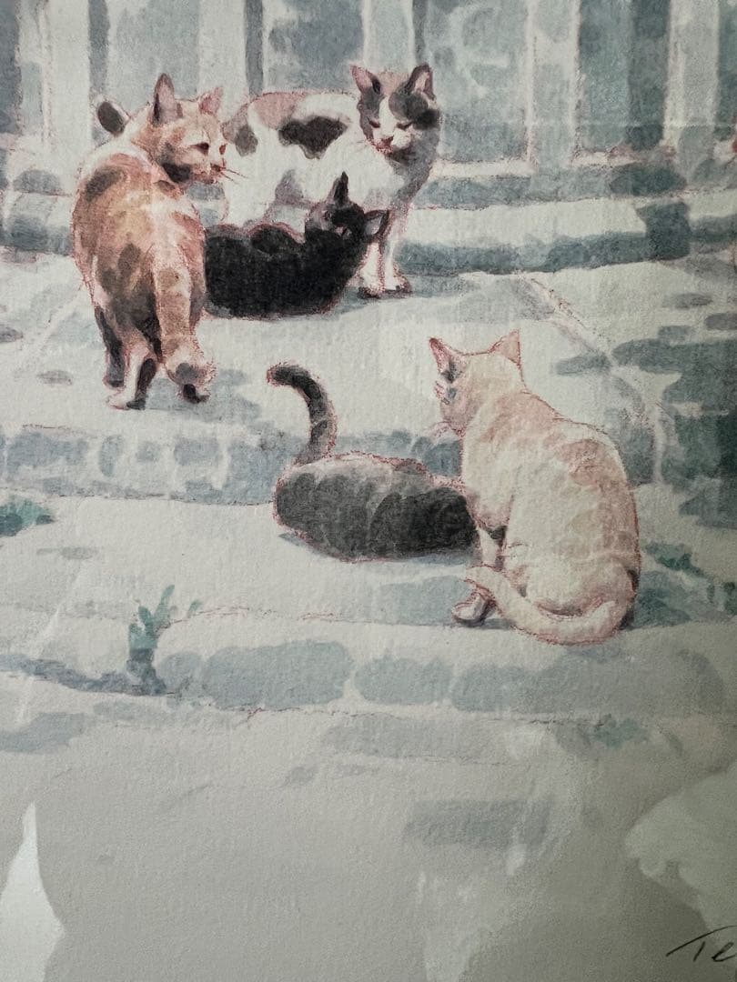 笹倉鉄平 「旧市街の猫たち」シルクスクリーン - メルカリ