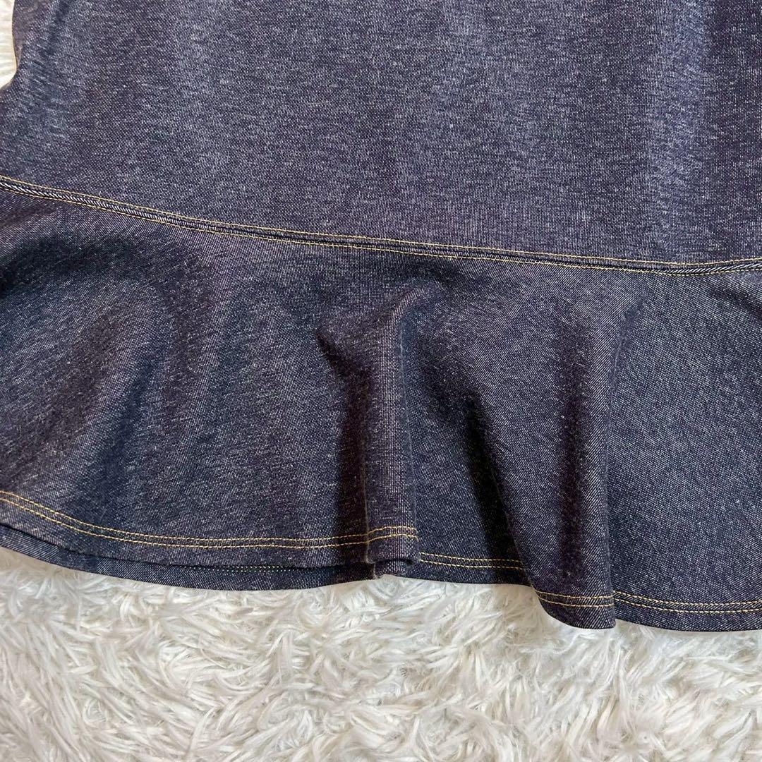 《良品》 DKNY 裾フリルスカート ブルー 2 可愛い オシャレ キレイめ